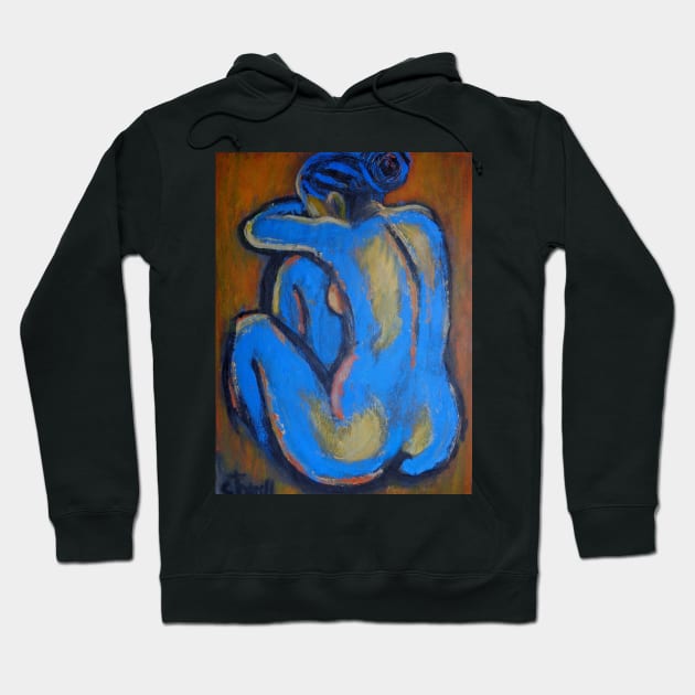 Blue Back 1 - Female Nude Hoodie by CarmenT